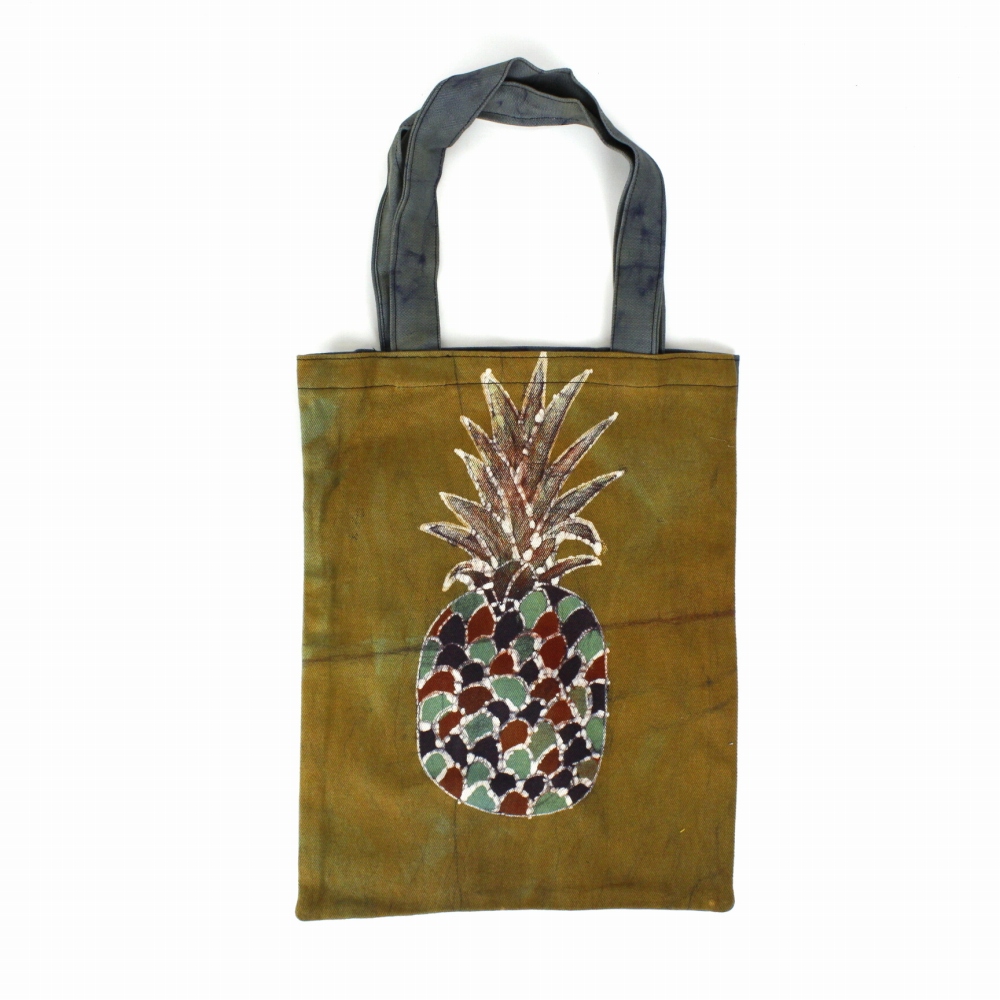 ブルキナバティックトートバッグ パイナップル 緑 24SS一点物 @4800→3840