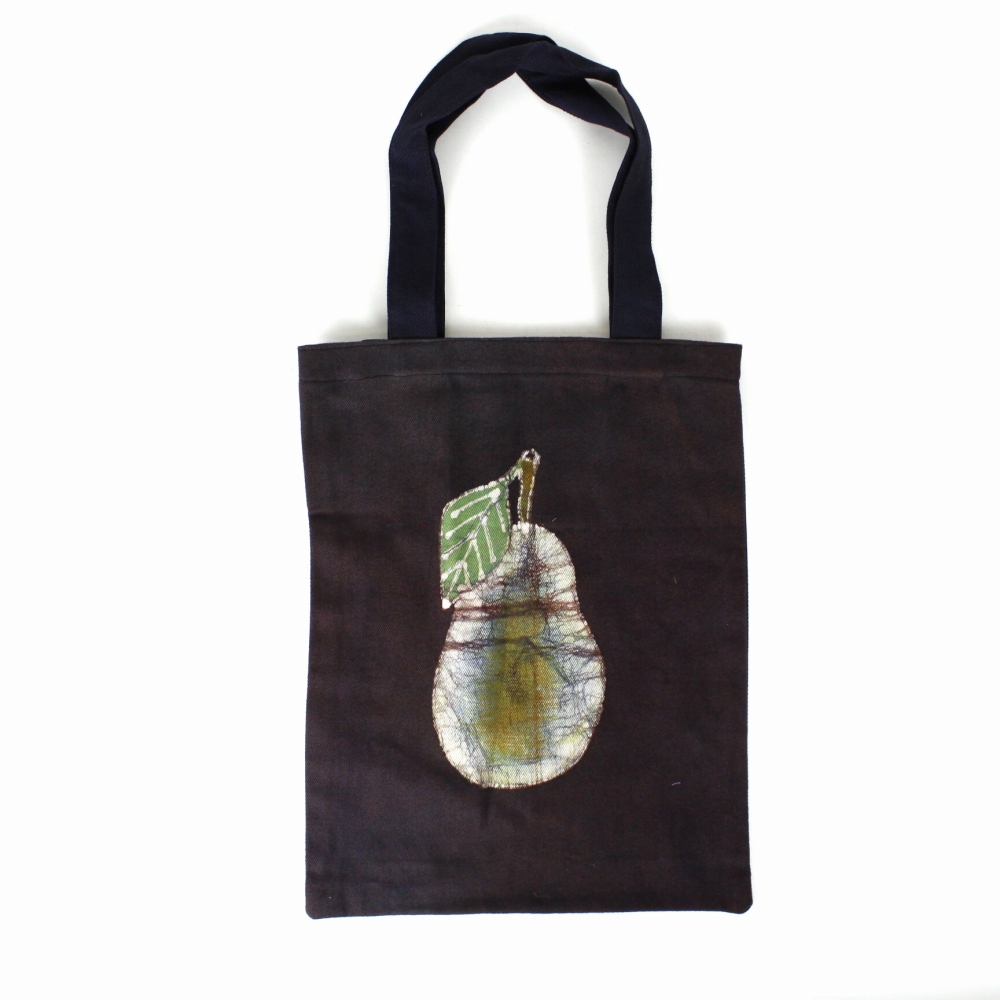 ブルキナバティックトートバッグ 洋ナシ 黒 24SS一点物 @4800→3840