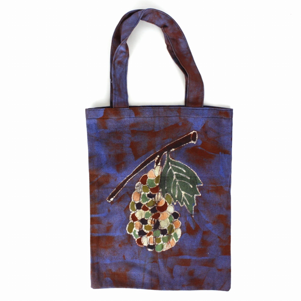 ブルキナバティックトートバッグ ぶどう 紫 24SS一点物 @4800→3840