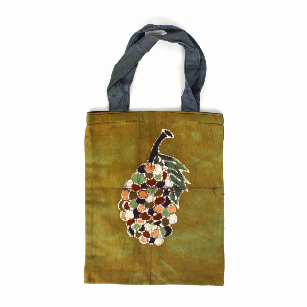 ブルキナバティックトートバッグ ぶどう 緑 24SS一点物 @4800→3840