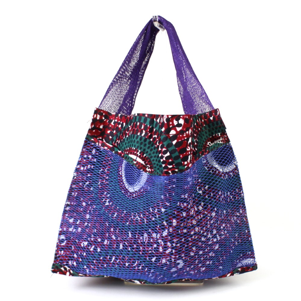 【受注商品】パーニュバッグ メッシュワンハンドル 紫 メッシュポケット 青