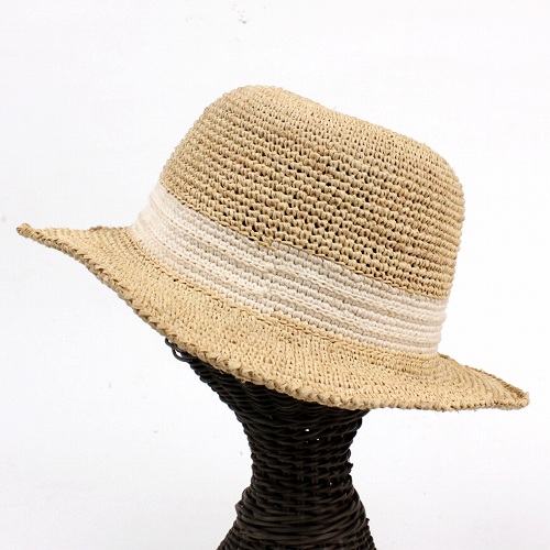 【SALE】ラフィアかぎ編み帽子つば6 コットンライン @7200→5760
