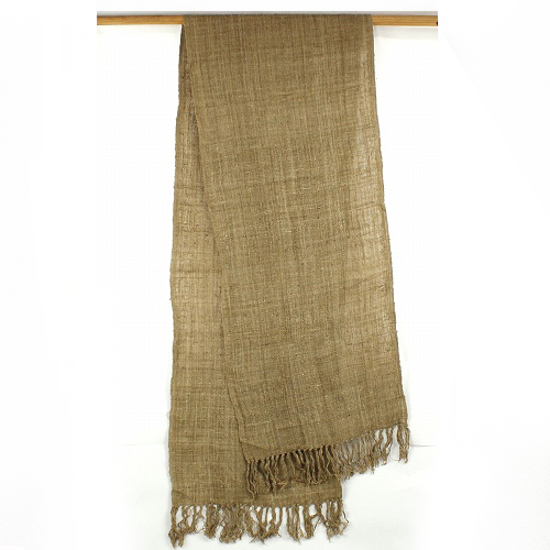 ランバランディ(野蚕)ストール ナチュラルベージュ単色 密織り 205x42