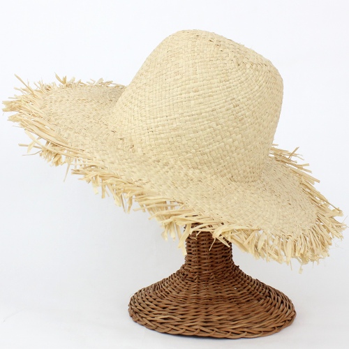 ラフィアRARY帽子縁フリンジ　つば8