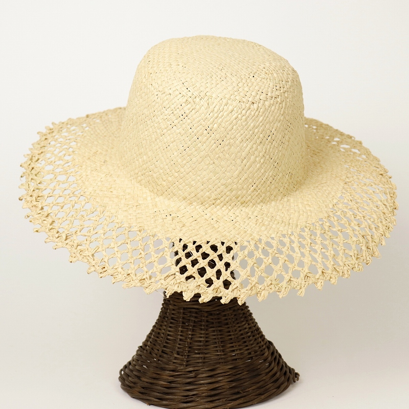 ラフィアRARY帽子 縁透かし