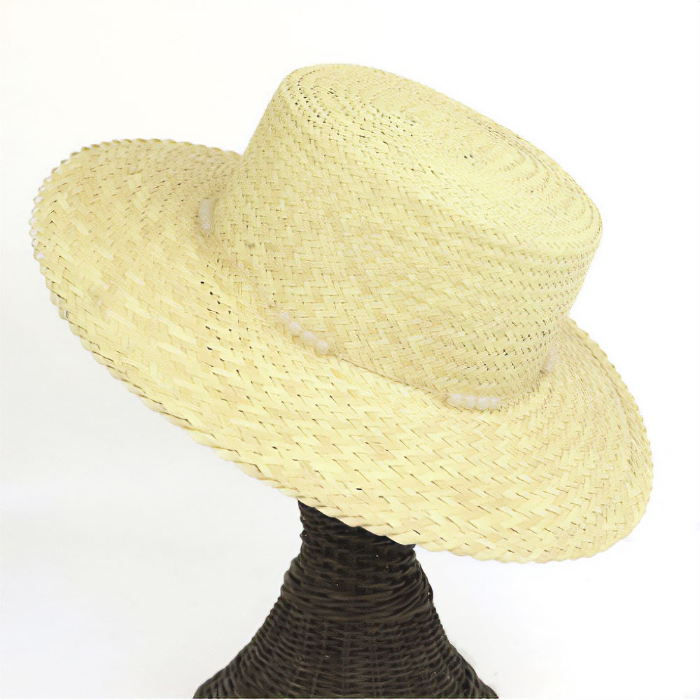 サトラナ帽子 楕円 プラビーズリボン