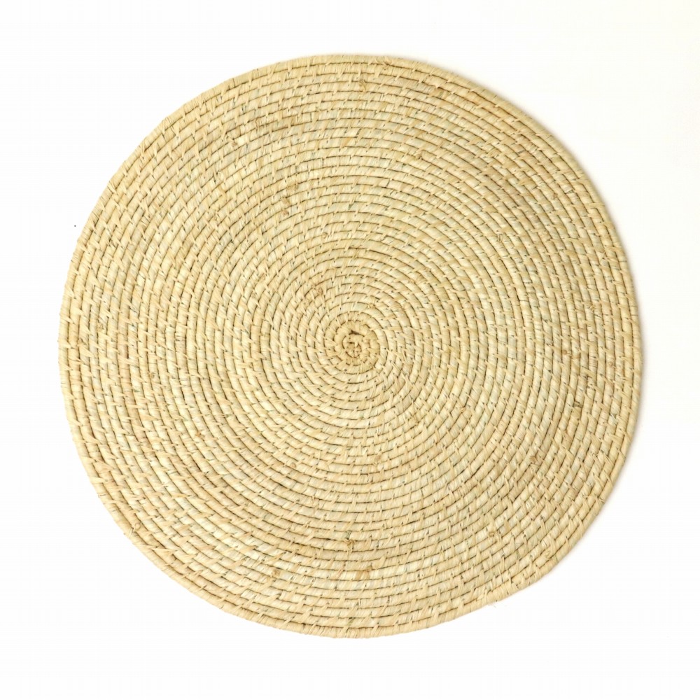 ラフィア 丸ランチョンマット NAT