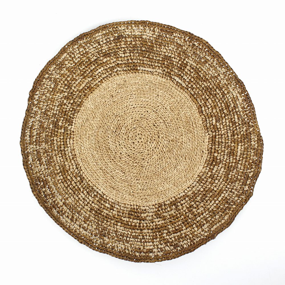 かぎ編みランチョンマット 縁線 ベージュこげ茶 24SS一点物 @3800→3040