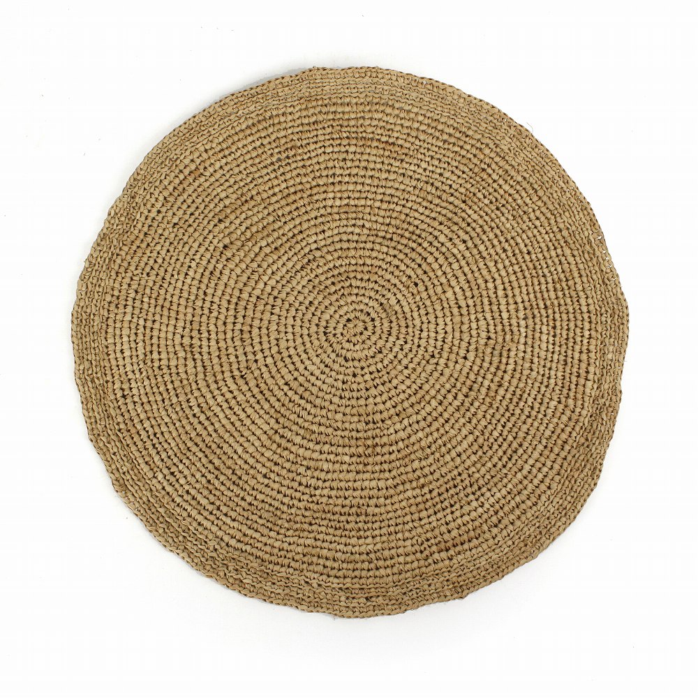 かぎ編みランチョンマット 中央うね編ミックス ベージュ 24SS一点物 @3800→3040