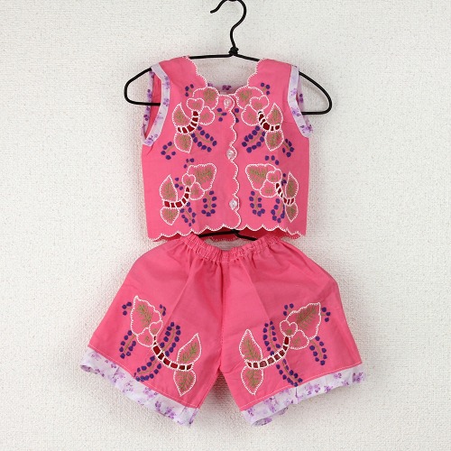 カットワーク刺繍幼児アンサンブル 6ヵ月幼児用