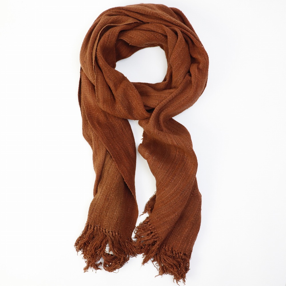 マダガスカル野蚕 草木染ストール 中 LAMBA LANDY　赤  一点物