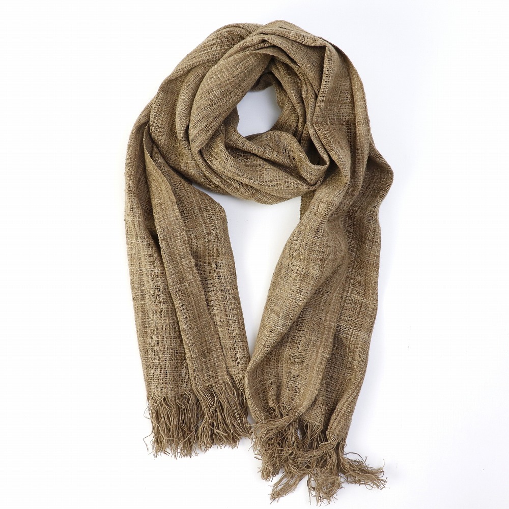 マダガスカル野蚕 草木染ストール 細 LAMBA LANDY　ユーカリ 一点物