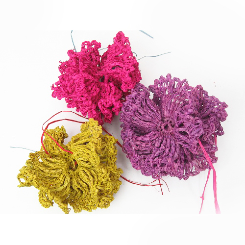 ラフィア編みフリル花モチーフ 径14cm