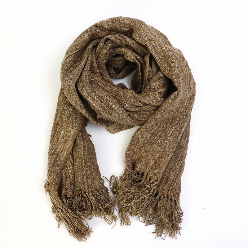 ランバランディ野蚕 180x40 草木染ユーカリxナチュラル