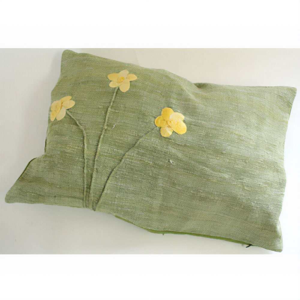 【SALE】サバハールシルク65綿35 クッションカバー花 30x50 @5800→3800円