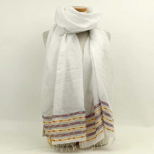 MUYA　手織ショール　SHEBASHAWL(SH-001)オレンジ青￥10000→7000