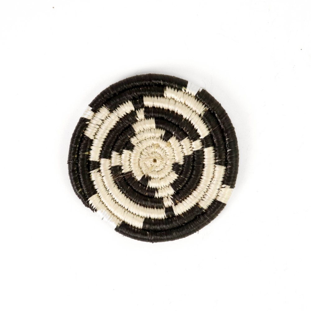 ルワンダサイザルコースター 黒 01