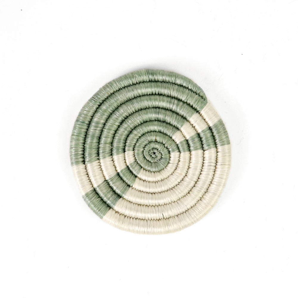 ルワンダサイザルコースター 白グレー 04