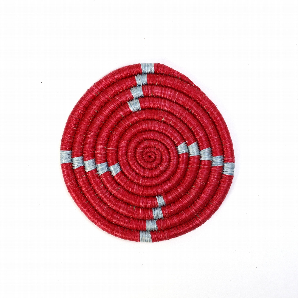 ルワンダサイザルコースター 赤ブーメラン 06