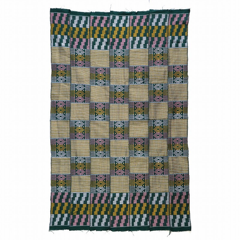 ケンテ布(2ヤード) ピンク緑白黄