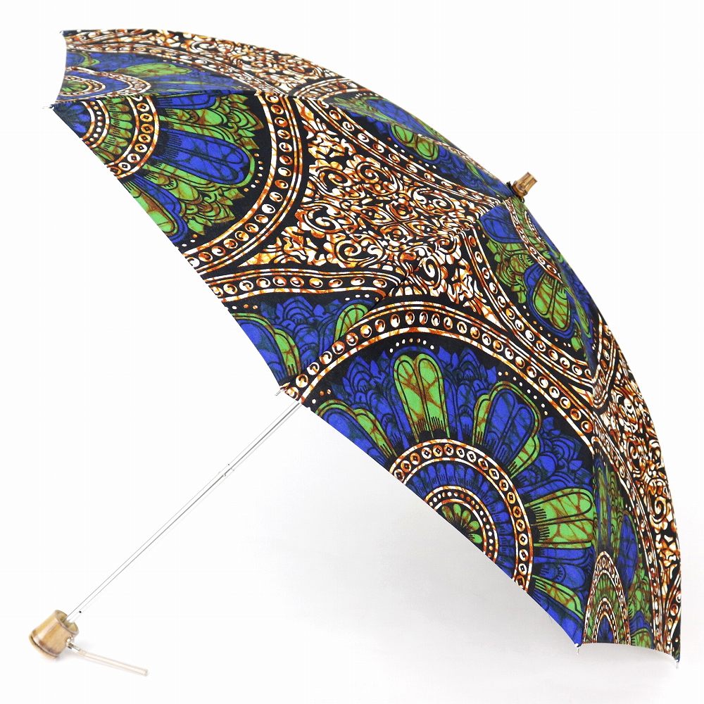 パーニュ傘折りたたみ 竹取手 マンダラ