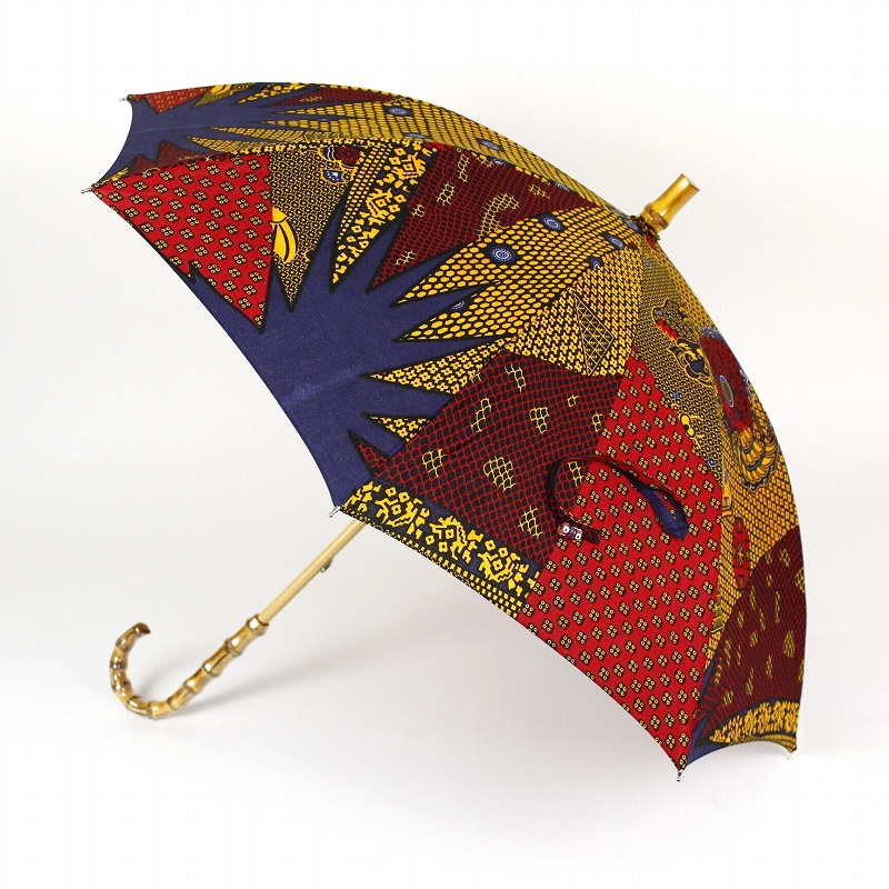 パーニュ長傘 竹取手 竹石突 ミックス