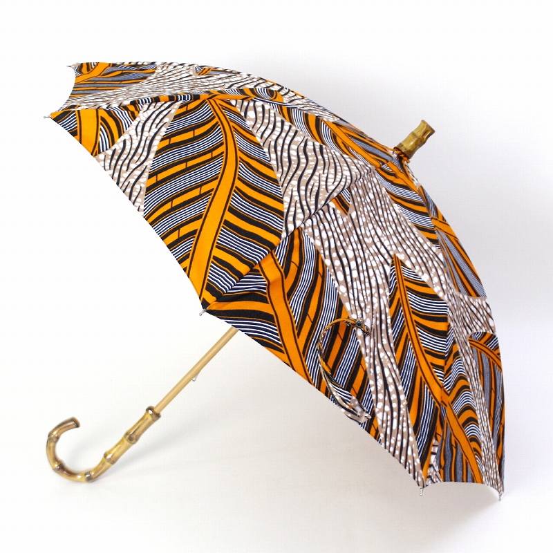 パーニュ長傘 竹取手 竹石突 ビッグリーフ