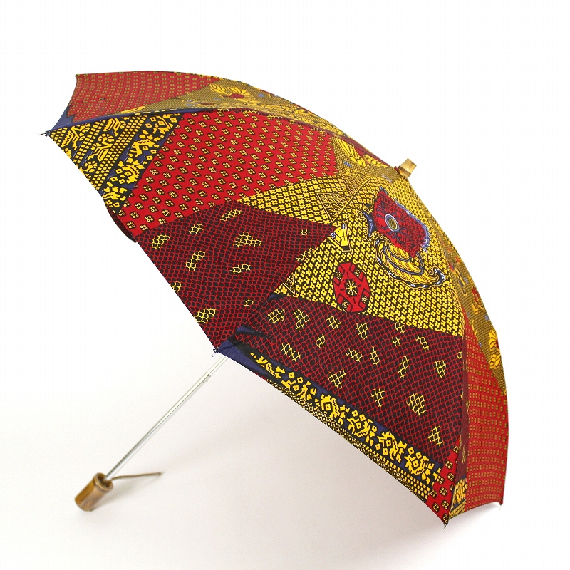 パーニュ傘折りたたみ 竹取手 ミックス