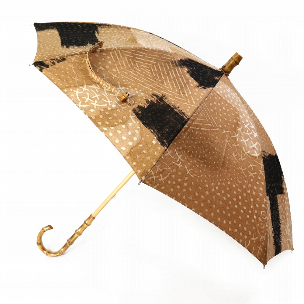 泥染日傘 長傘 竹取手 竹石突 04