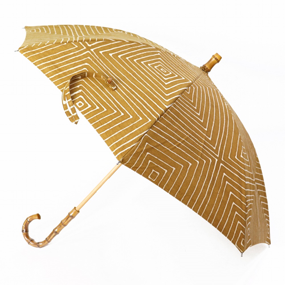 泥染日傘 長傘 竹取手 竹石突 05