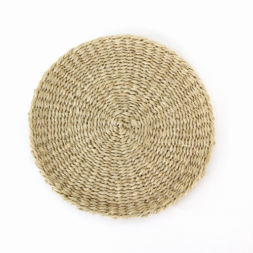 サイザルコースター 15CM 無地 カーキ