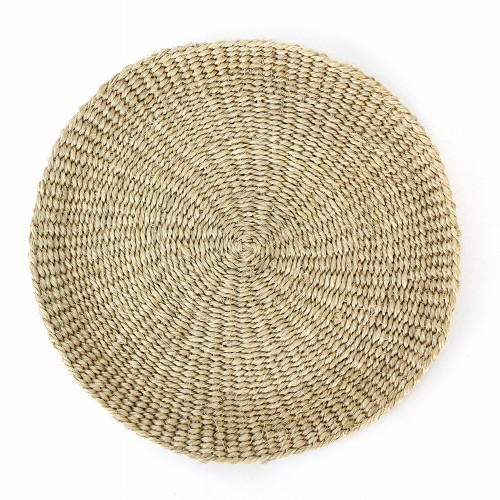 サイザルコースター 20CM 無地 カーキ