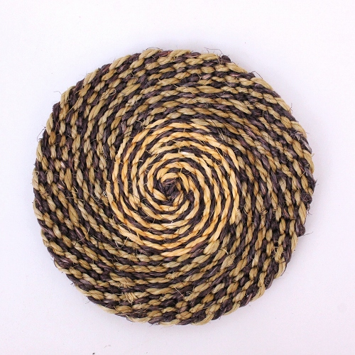 サイザルコースター 10センチ 2トーンミックス 焦げ茶