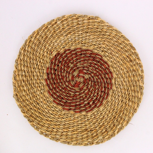 サイザルコースター 20センチ 2トーンミックス カーキ