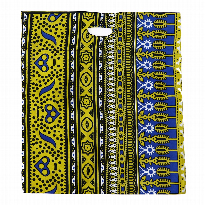 カンガ キストゥ エコバッグ 青x黄