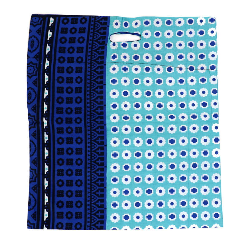 カンガ キストゥ エコバッグ 青x水色