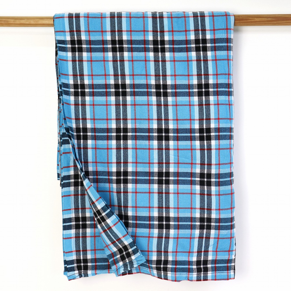 マサイシュカ サックスx黒x白x赤 バーバリーチェック風 アンボセリ