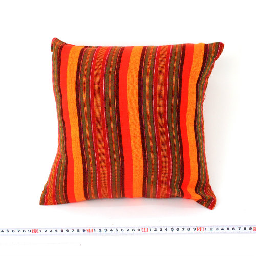 マサイブランケット(マサイシュカ) クッションカバー オレンジxオリーブx赤 35x35 21SS一点 @2800→2240