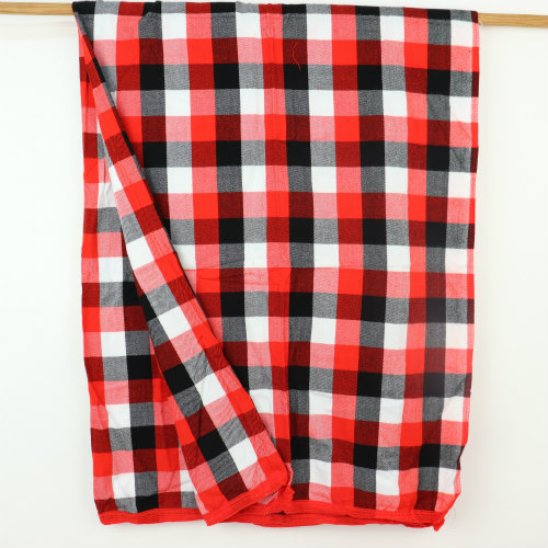 マサイブランケット(マサイシュカ) 起毛 白x黒x赤