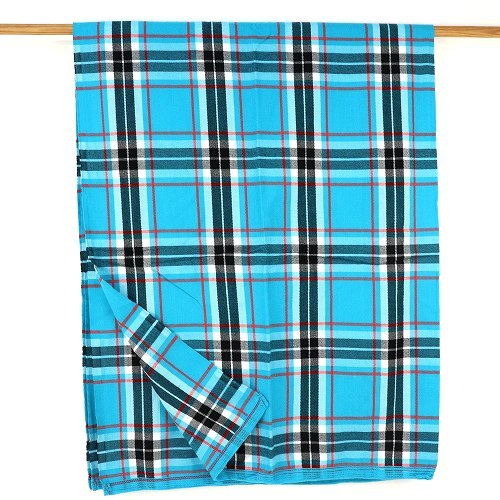 マサイブランケット(マサイシュカ) 起毛 青x白x黒x赤 マサイラインチェッカー