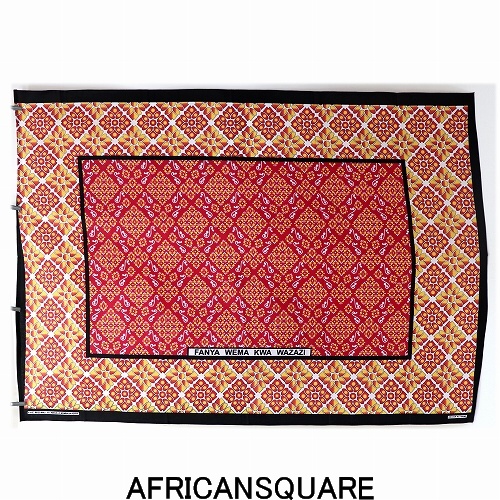 カンガ ケニア フチ縫 FANYA WEMA KWA WAZAZI ピンク