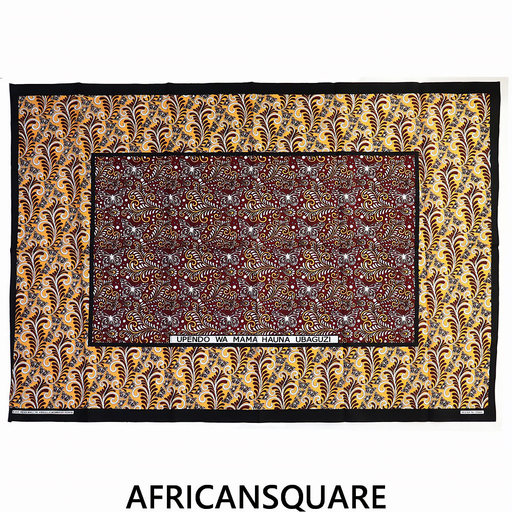 カンガ ケニア フチ縫い UPENDO WA MAMA HAUNA UBAGUZI 赤