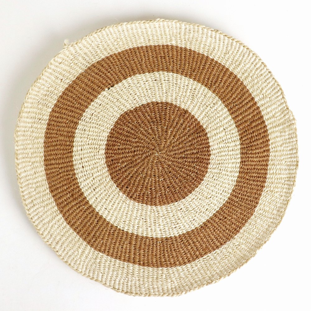 タイタテーブルマット ボーダー 大 生成xベージュ 23SS一点物 @3500→2800円