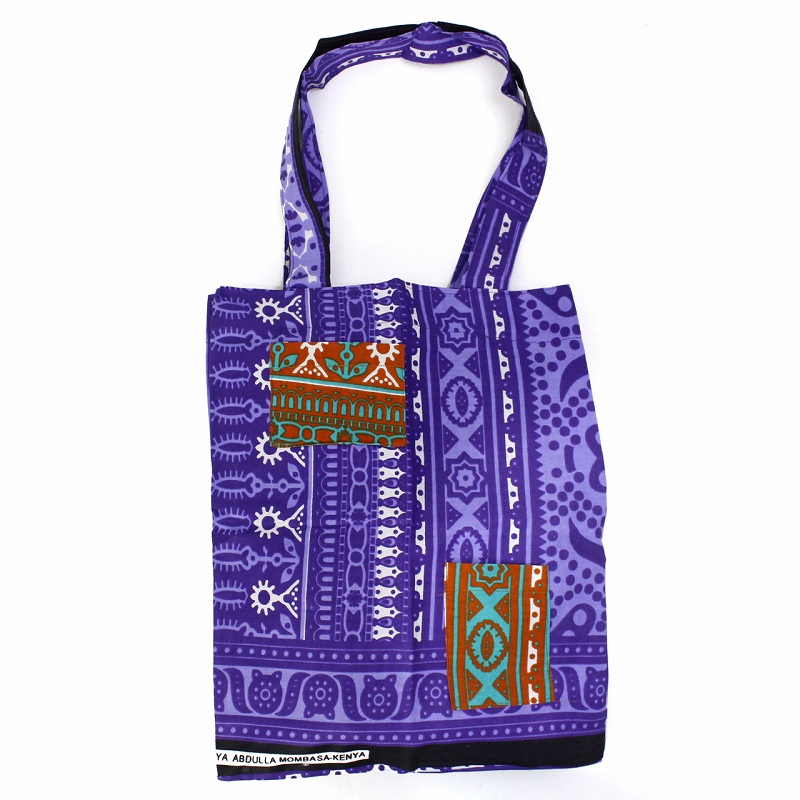 ケニアカンガキストゥエコバッグ 同柄異色エコバッグ 紫