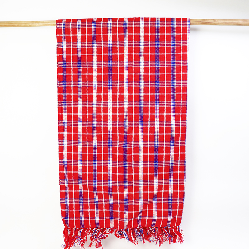 マサイシュカ 小 フリンジ付き　赤