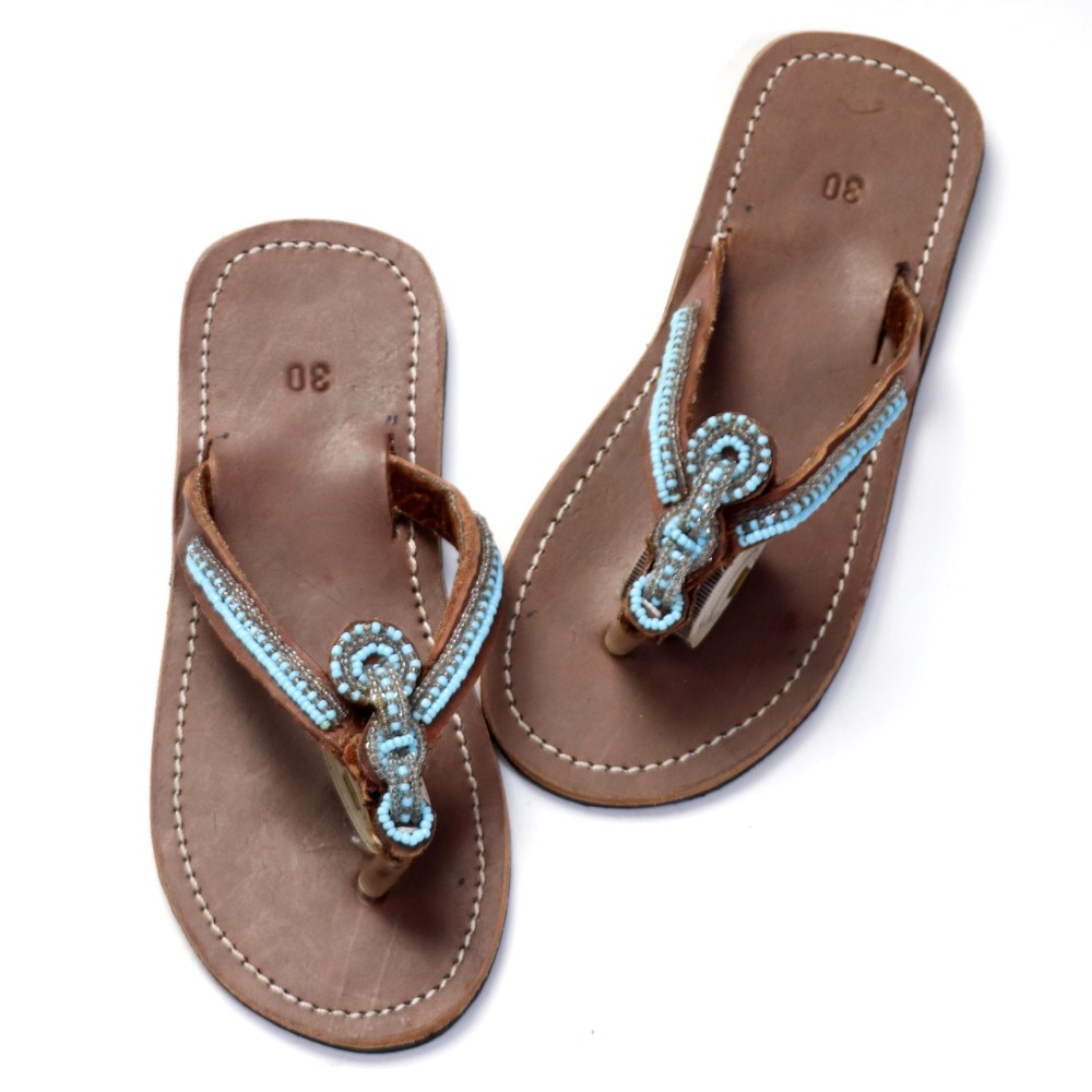 【SALE】↓ケニア子供用革ビーズサンダル 30(08SS) @3800→3040円