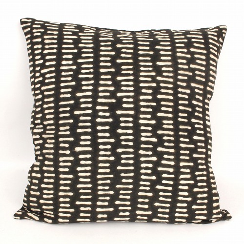 泥染めクッションカバー45x45シマウマ黒