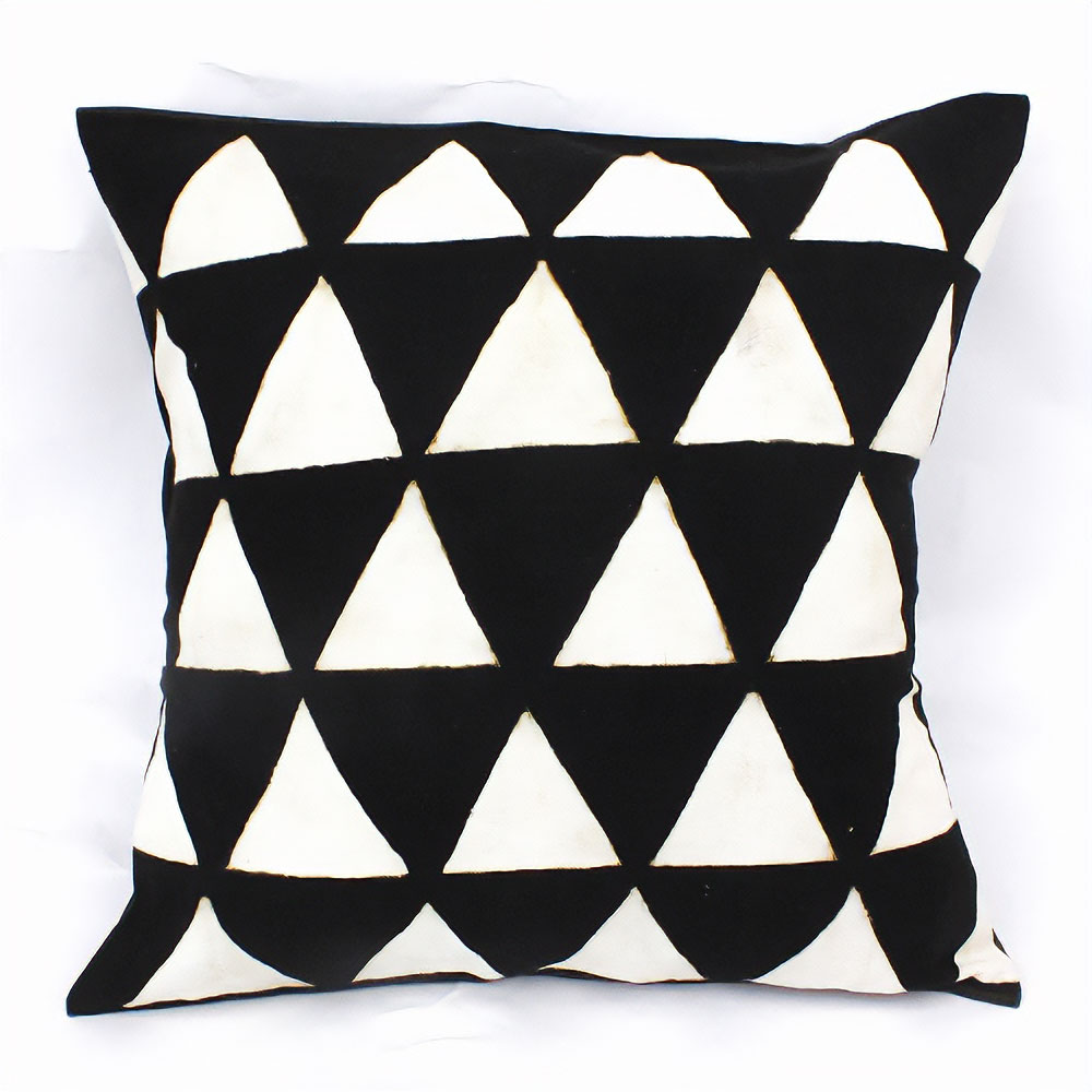 泥染めクッションカバー45x45三角