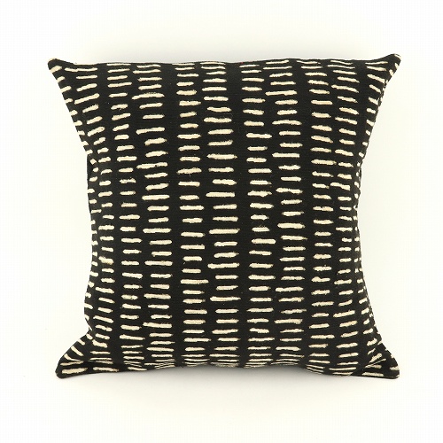 泥染めクッションカバー35X35 シマウマ黒