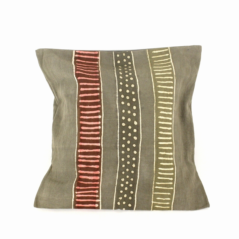 泥染めクッションカバー35x35 チンアナゴ